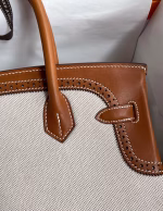 Hermes Ghillies Birkin 30cm Limited-edition Bag In Toile & Gold Swift Leather - Image 4