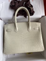 Hermes Birkin 30 Handmade Bag In Craie Crocodile Niloticus Matte Skin - Image 6
