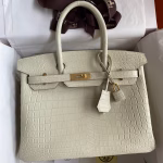 Hermes Birkin 30 Handmade Bag In Craie Crocodile Niloticus Matte Skin - Image 2