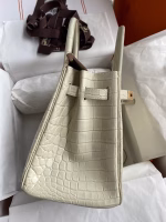 Hermes Birkin 30 Handmade Bag In Craie Crocodile Niloticus Matte Skin - Image 3