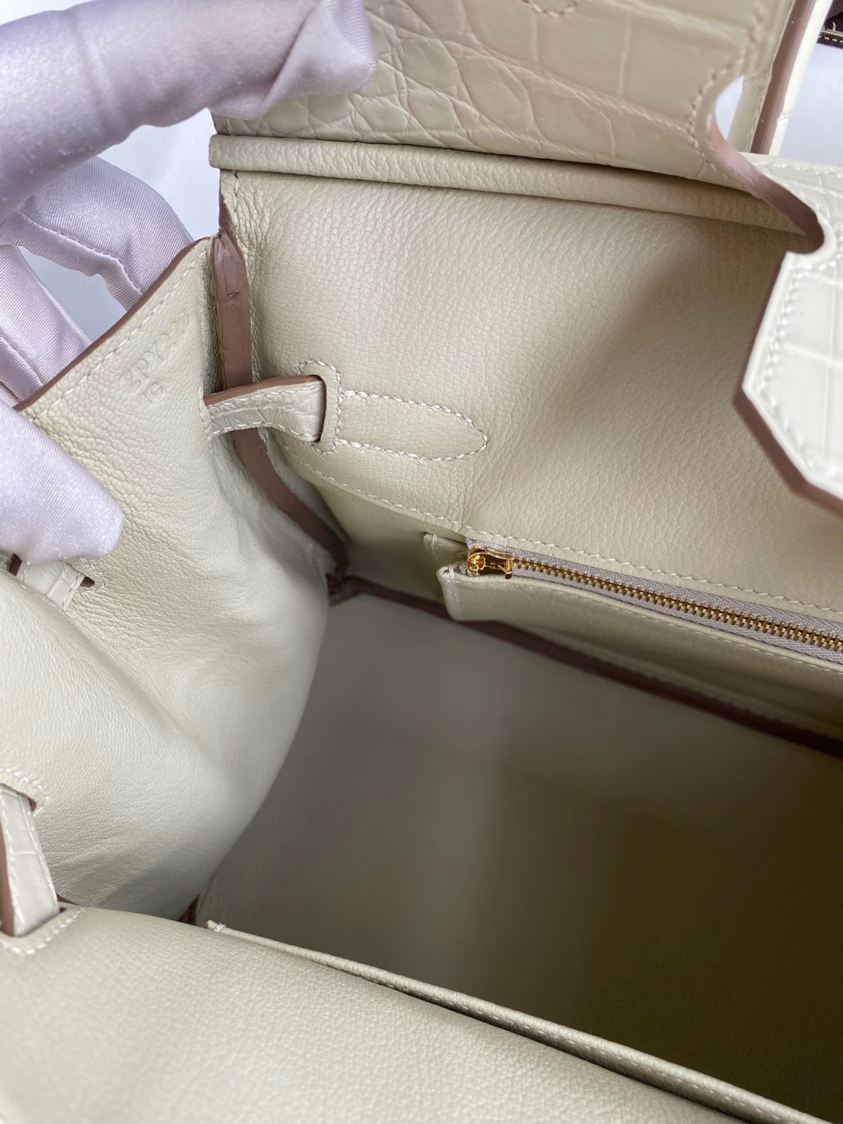 Hermes Birkin 30 Handmade Bag In Craie Crocodile Niloticus Matte Skin - Image 5