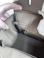 Hermes Birkin 30 Handmade Bag In Etain Crocodile Niloticus Matte Skin - Image 5