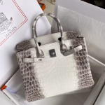 Hermes Diamond Birkin 30cm Bag In Himalaya Niloticus Crocodile Skin - Image 10