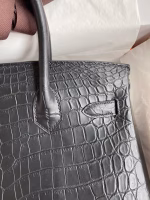Hermes Birkin 30 Handmade Bag In Black Crocodile Niloticus Matte Skin - Image 8
