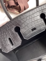 Hermes Birkin 30 Handmade Bag In Black Crocodile Niloticus Matte Skin - Image 4