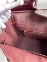 Hermes Birkin 30 Handmade Bag In Bordeaux Crocodile Niloticus Shiny Skin - Image 5