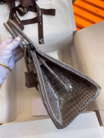 Hermes Birkin 30 Handmade Bag In Gris Tourterelle Crocodile Niloticus Shiny Skin - Image 2