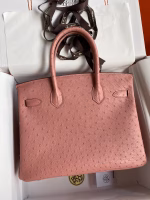 Hermes Birkin 30 Retourne Handmade Bag In Terre Cuite Ostrich Leather - Image 6