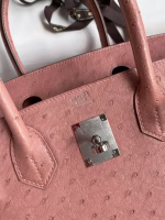 Hermes Birkin 30 Retourne Handmade Bag In Terre Cuite Ostrich Leather - Image 2