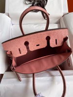 Hermes Birkin 30 Retourne Handmade Bag In Terre Cuite Ostrich Leather - Image 3