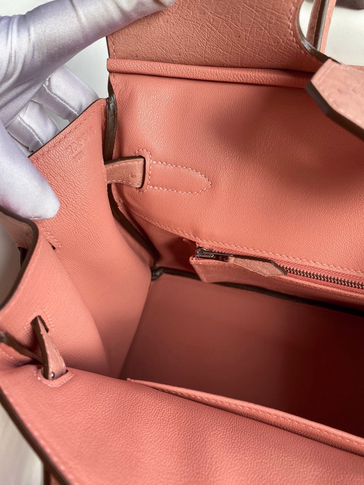 Hermes Birkin 30 Retourne Handmade Bag In Terre Cuite Ostrich Leather - Image 4