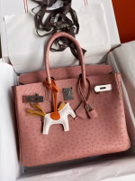 Hermes Birkin 30 Retourne Handmade Bag In Terre Cuite Ostrich Leather - Image 5