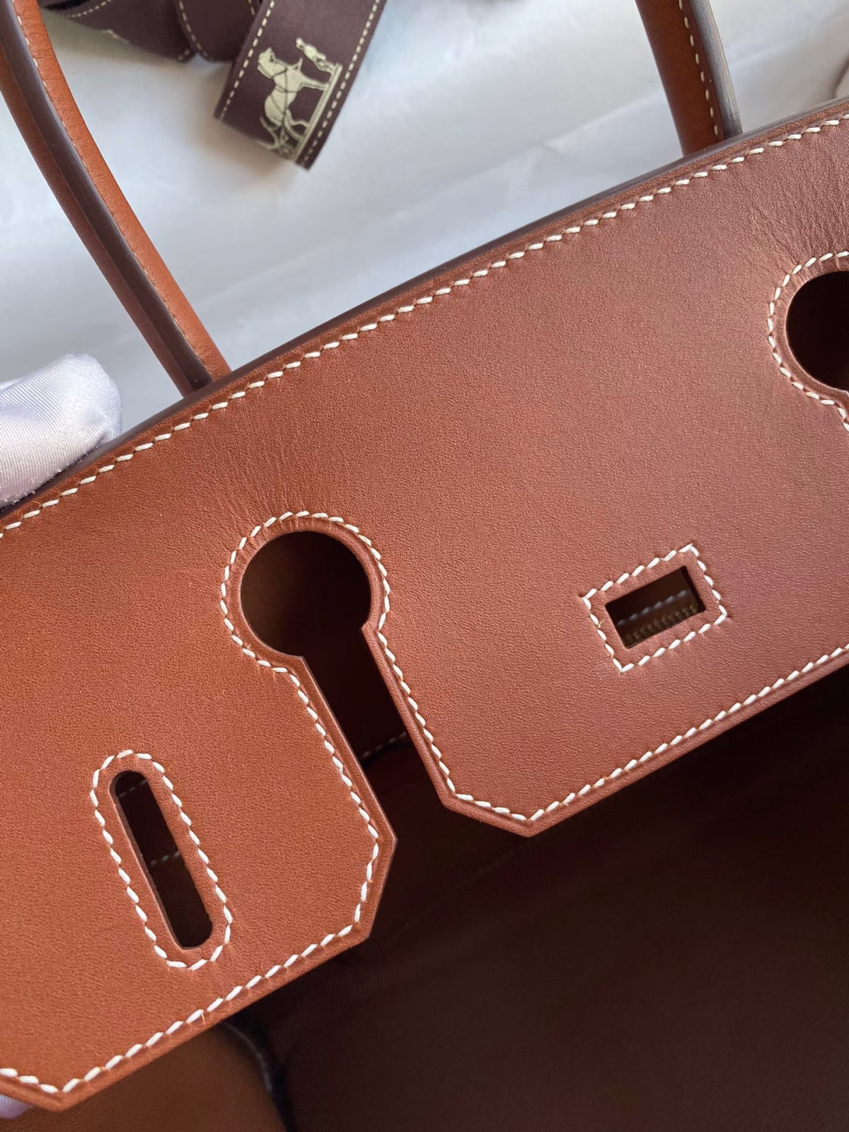 Hermes Birkin 30 Handmade Bag In Toile & Gold Swift Leather - Image 4