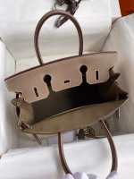 Hermes Birkin 30 Handmade Bag In Toile & Tourterelle Swift Leather - Image 2