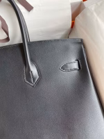 Hermes Birkin 35 Retourne Handmade Bag In Black Box Calfskin - Image 8