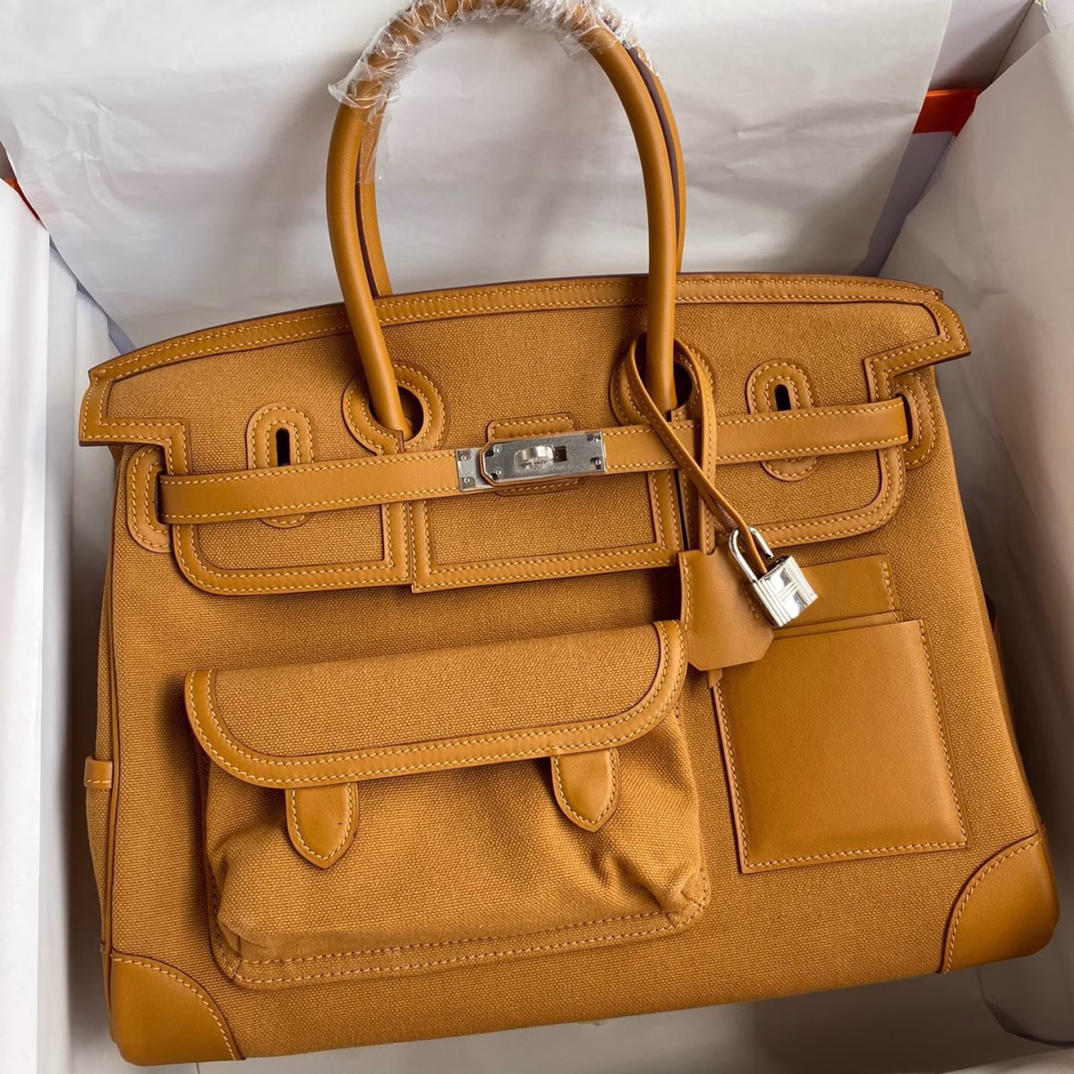 Hermes Cargo Birkin 35cm Limited-edition Bag In Sesame Canvas - Image 1