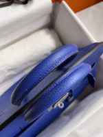 Hermes Birkin 35 Retourne Handmade Bag In Blue Electric Clemence Leather - Image 2