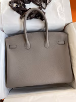 Hermes Birkin 35 Retourne Handmade Bag In Gris Asphalt Clemence Leather - Image 6
