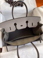 Hermes Birkin 35 Retourne Handmade Bag In Gris Asphalt Clemence Leather - Image 3