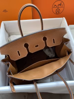 Hermes Birkin 35 Retourne Handmade Bag In Gold Clemence Leather - Image 3