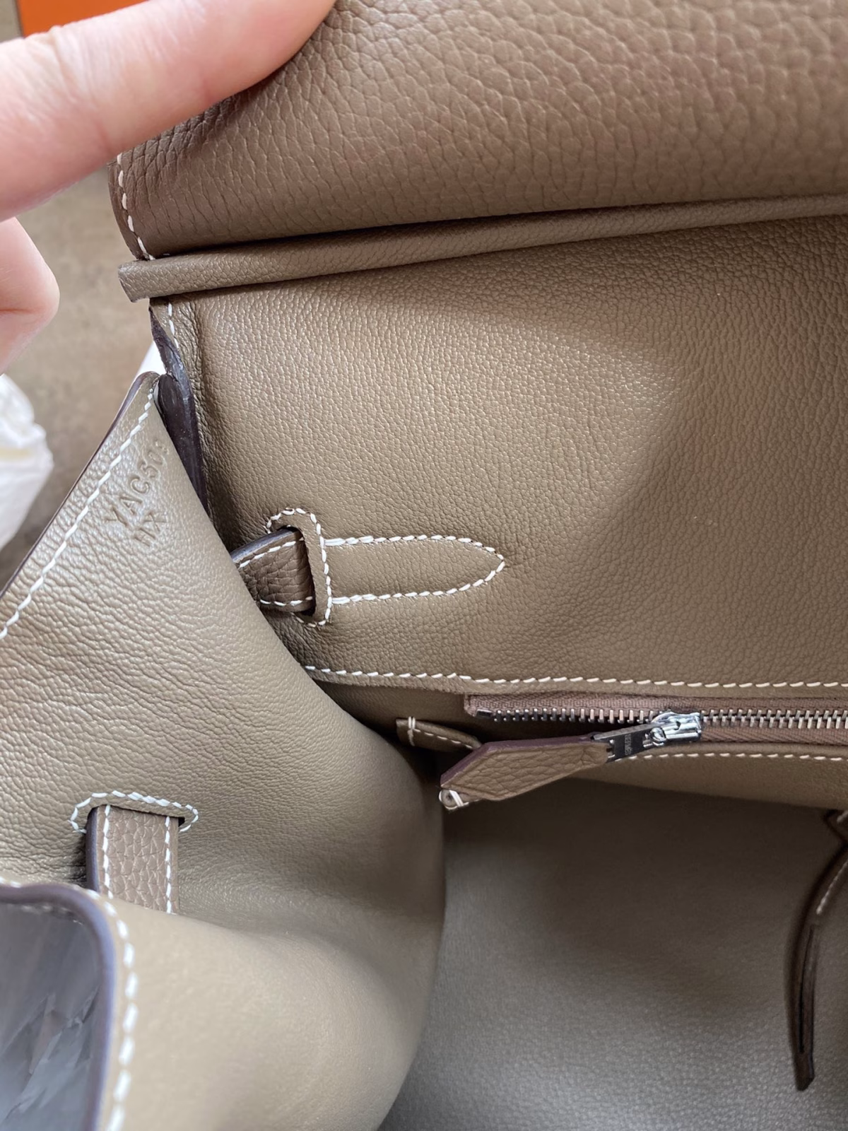 Hermes Birkin 35 Retourne Handmade Bag In Taupe Clemence Leather - Image 2