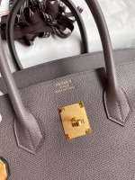 Hermes Birkin 35 Retourne Handmade Bag In Etain Epsom Calfskin - Image 2