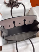 Hermes Birkin 35 Retourne Handmade Bag In Etain Epsom Calfskin - Image 4