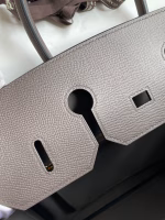 Hermes Birkin 35 Retourne Handmade Bag In Etain Epsom Calfskin - Image 3