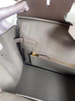 Hermes Birkin 35 Retourne Handmade Bag In Etain Epsom Calfskin - Image 5