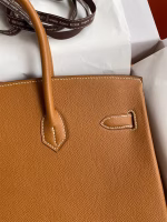 Hermes Birkin 35 Retourne Handmade Bag In Gold Epsom Calfskin - Image 3
