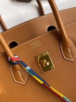 Hermes Birkin 35 Retourne Handmade Bag In Gold Epsom Calfskin - Image 8