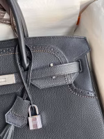 Hermes Ghillies Birkin 35cm Limited-edition Bag In Black Calfskin - Image 7