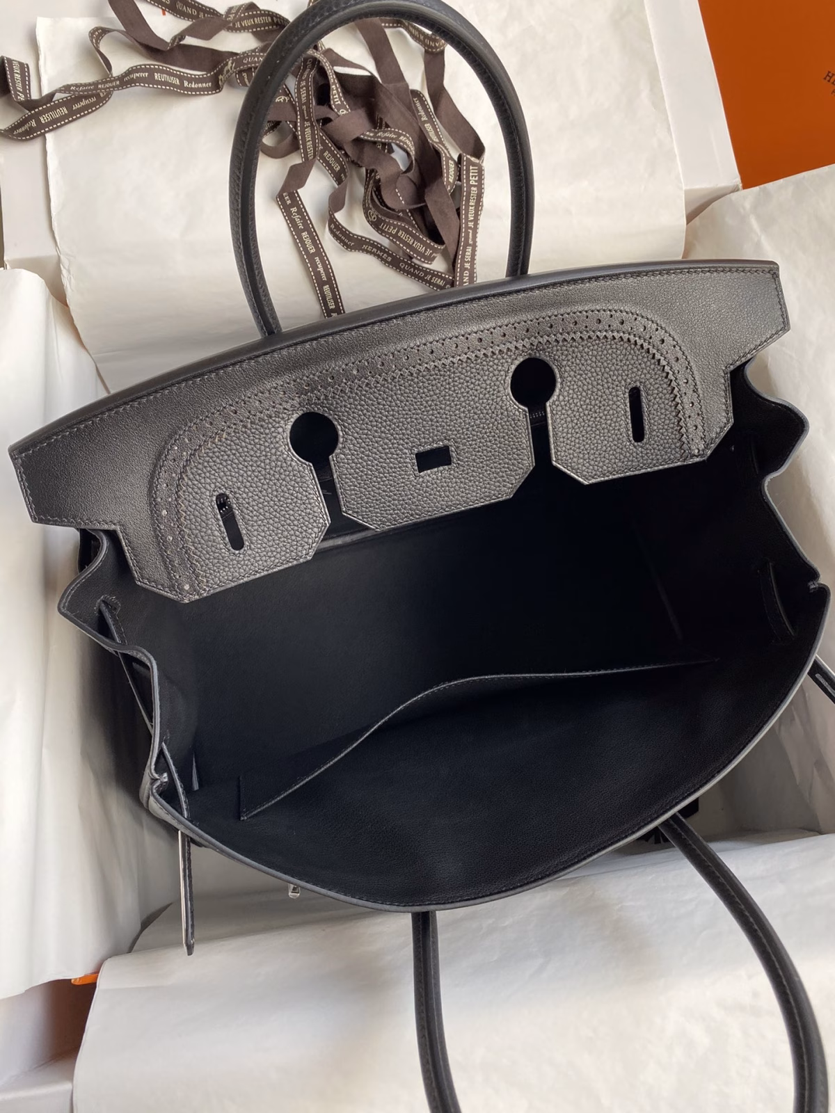 Hermes Ghillies Birkin 35cm Limited-edition Bag In Black Calfskin - Image 2