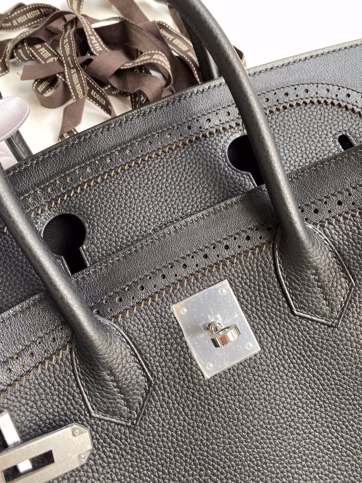 Hermes Ghillies Birkin 35cm Limited-edition Bag In Black Calfskin - Image 5