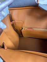 Hermes HSS Birkin 35 Bicolor Bag in Gris Agate and Gold Ostrich Leather - Image 5