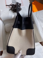 Hermes Birkin 35 Handmade Bag In Toile & Black Swift Leather - Image 9