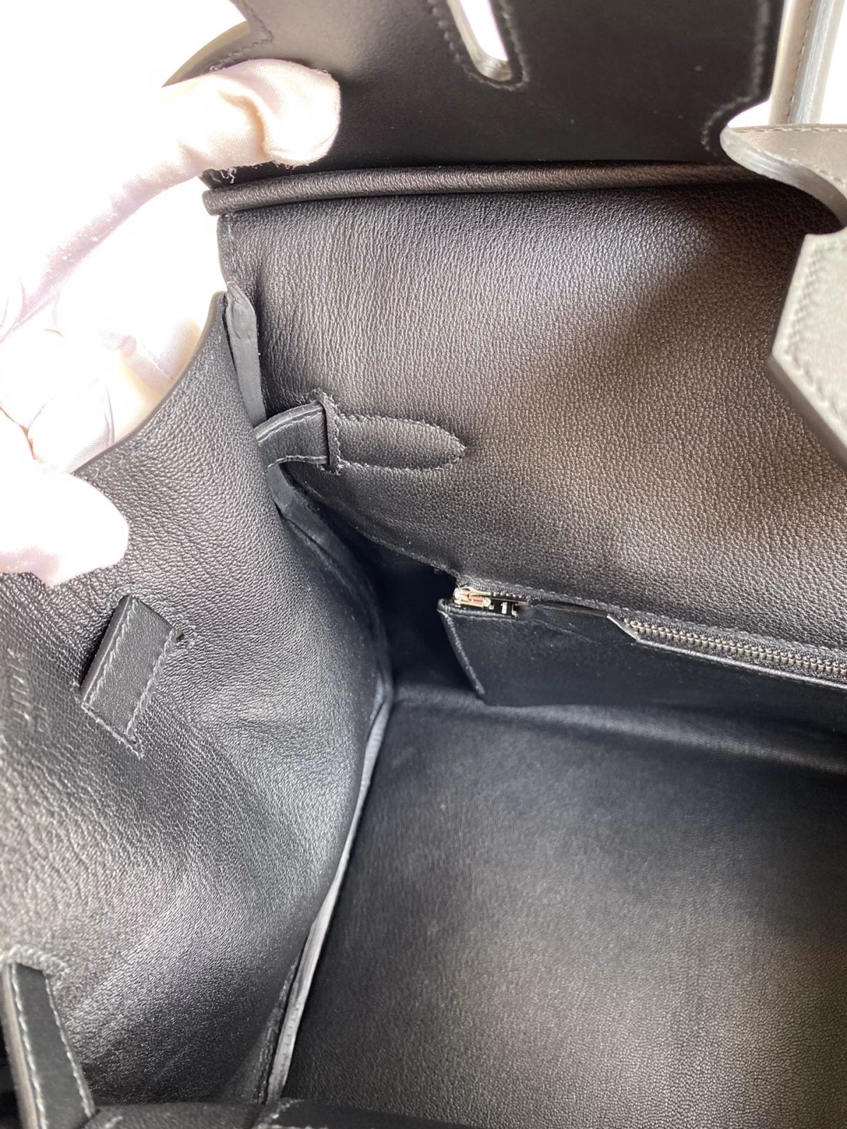 Hermes Birkin 35 Handmade Bag In Toile & Black Swift Leather - Image 5