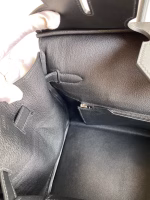 Hermes Birkin 35 Handmade Bag In Toile & Black Swift Leather - Image 5