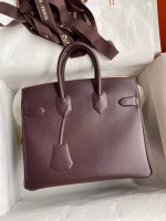 Hermes Shadow Birkin 25 Limited Edition Bag In Chocolat Swift Calfskin - Image 6