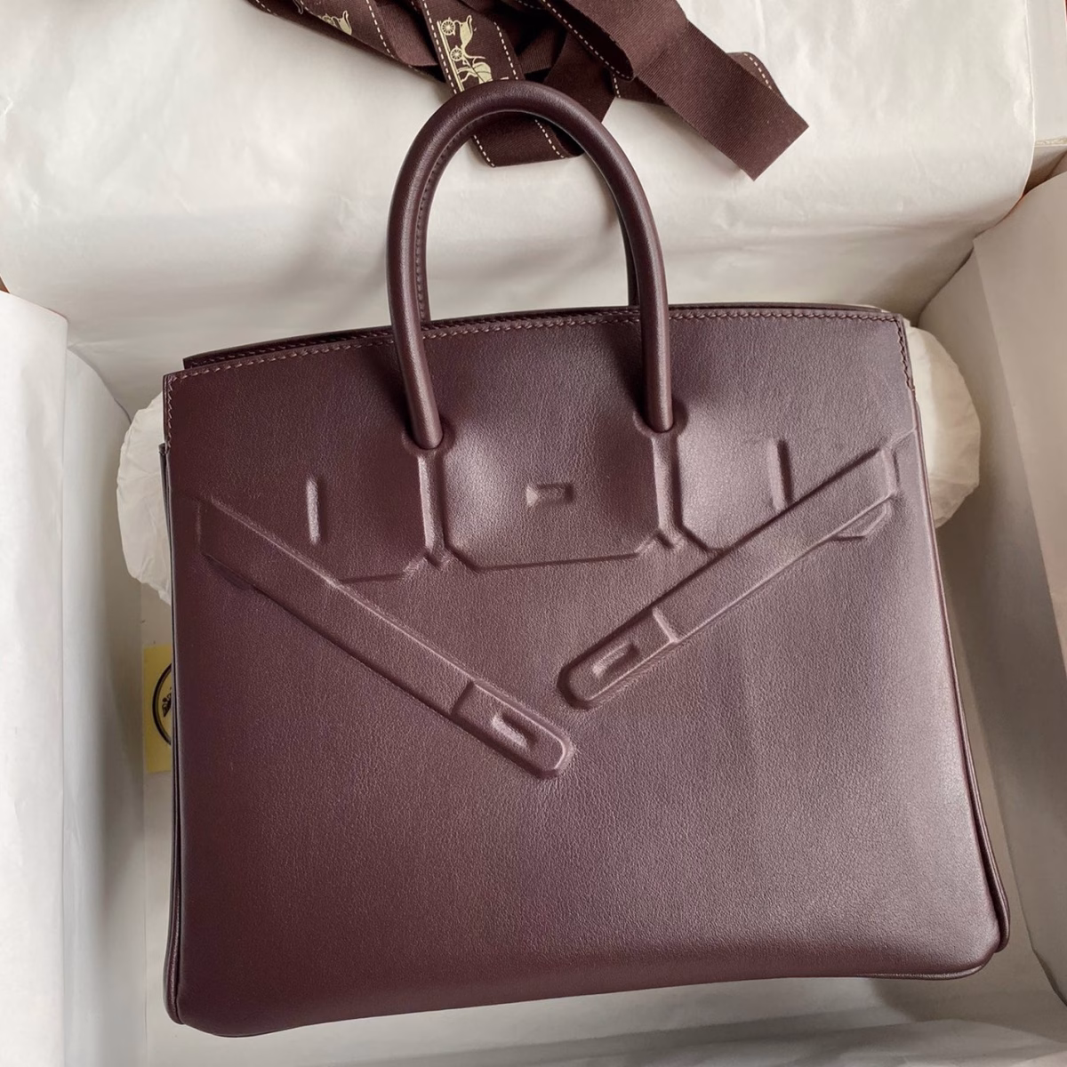 Hermes Shadow Birkin 25 Limited Edition Bag In Chocolat Swift Calfskin - Image 1