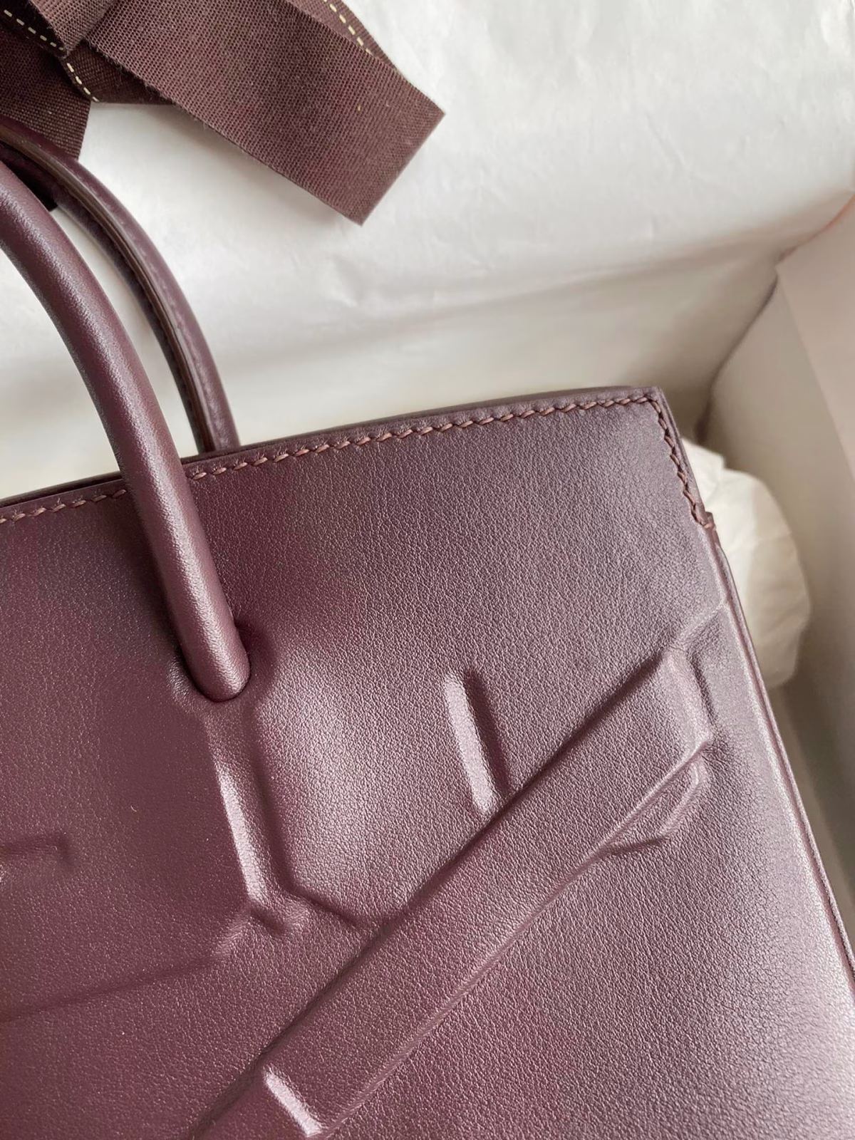 Hermes Shadow Birkin 25 Limited Edition Bag In Chocolat Swift Calfskin - Image 8