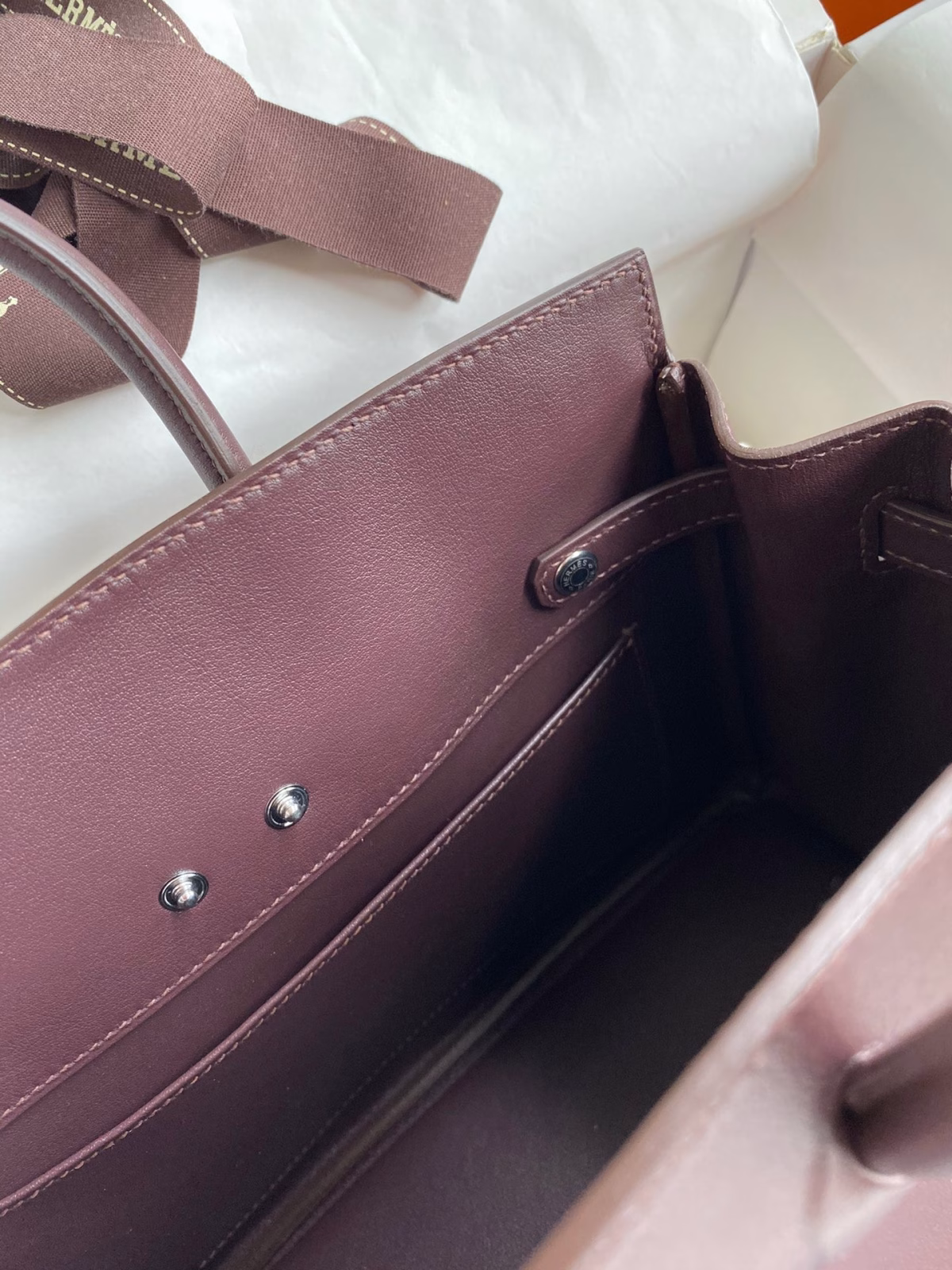 Hermes Shadow Birkin 25 Limited Edition Bag In Chocolat Swift Calfskin - Image 4