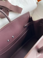 Hermes Shadow Birkin 25 Limited Edition Bag In Chocolat Swift Calfskin - Image 4