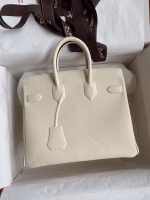Hermes Shadow Birkin 25 Limited Edition Bag In Craie Swift Calfskin - Image 8