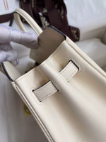 Hermes Shadow Birkin 25 Limited Edition Bag In Craie Swift Calfskin - Image 5