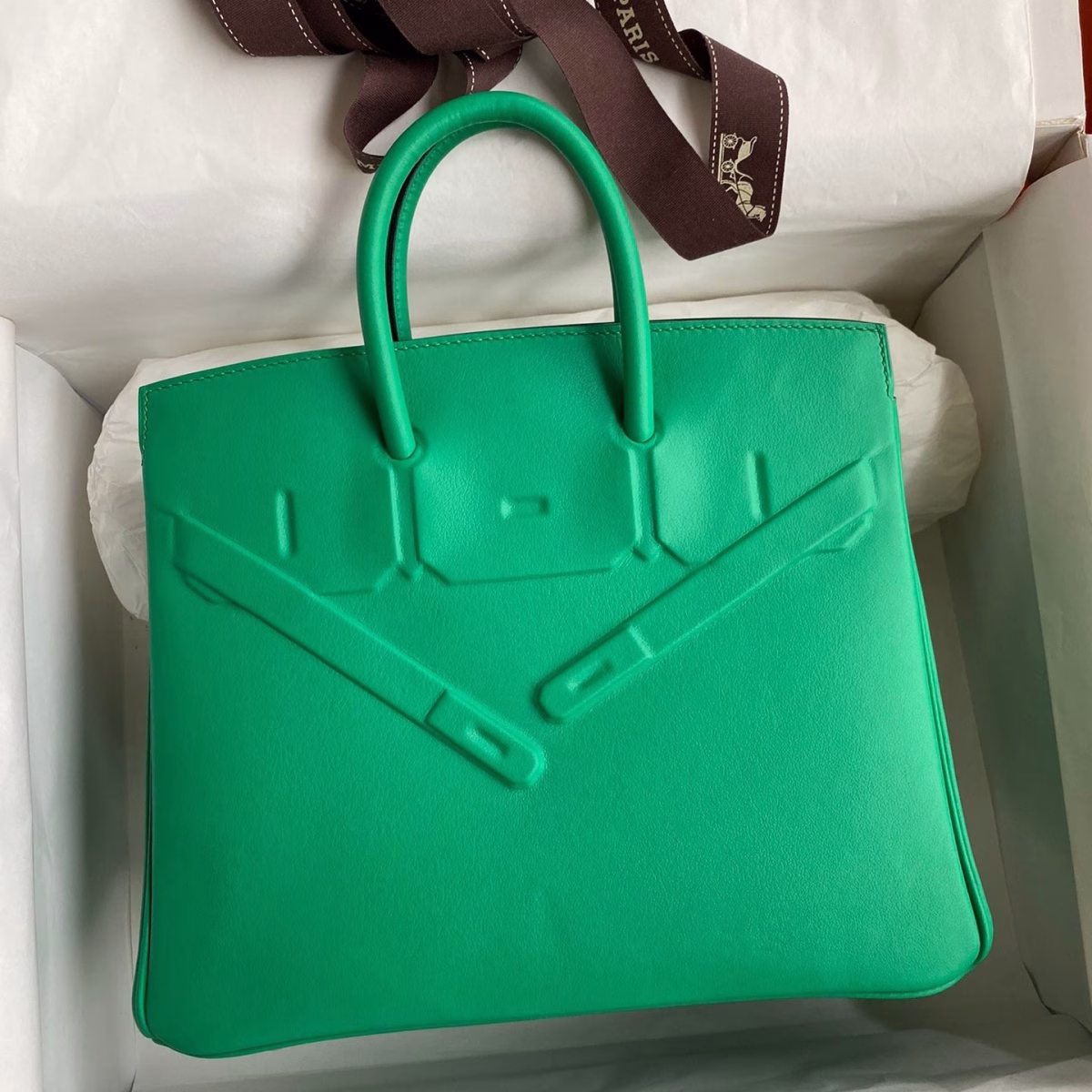 Hermes Shadow Birkin 25 Limited Edition Bag In Green Swift Calfskin - Image 1