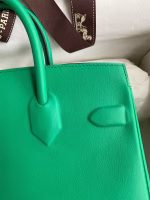 Hermes Shadow Birkin 25 Limited Edition Bag In Green Swift Calfskin - Image 6
