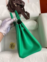 Hermes Shadow Birkin 25 Limited Edition Bag In Green Swift Calfskin - Image 3