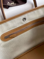 Hermes Garden Party 30 Handmade Bag in Toile and Biscuit Leather - Image 7