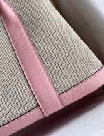 Hermes Garden Party 30 Handmade Bag in Toile and Pink Leather - Image 2